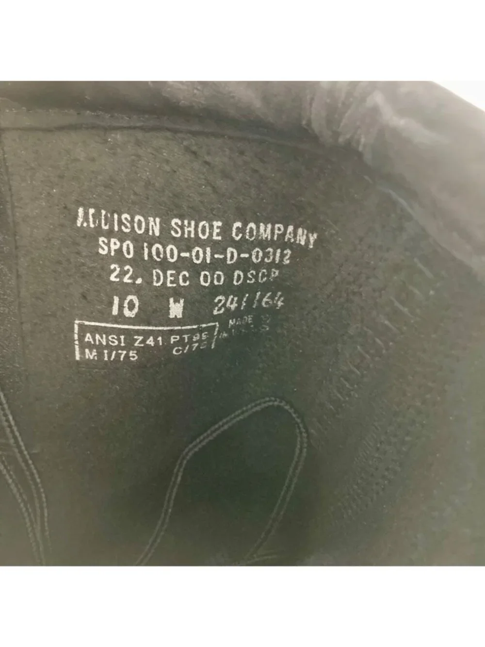 Addison Men's Steel Toe Safety Non-Spark Combat Boot Size 10W Black Leather NEW - Picture 5 of 8